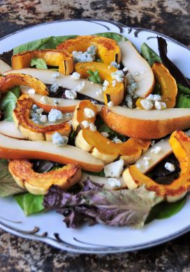 Roasted Squash and Pear Salad with Maple Vinaigrette