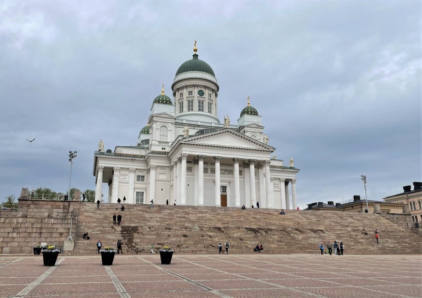 Large white church