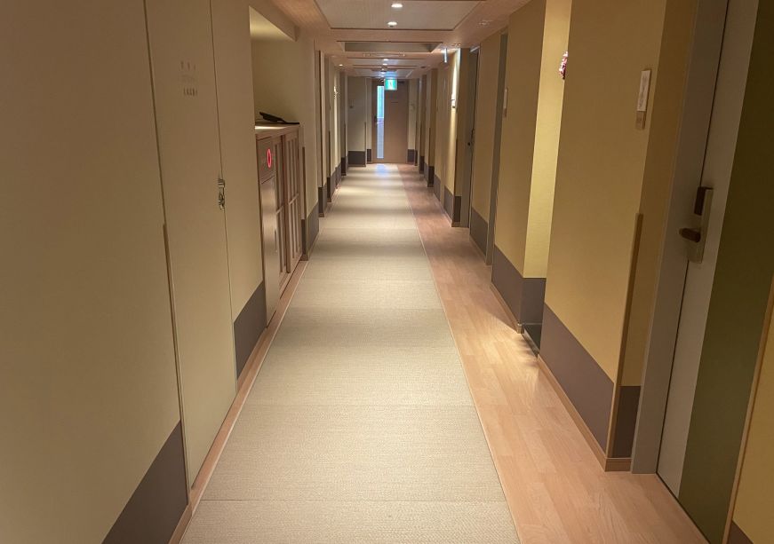 Hallway with tatami mat flooring