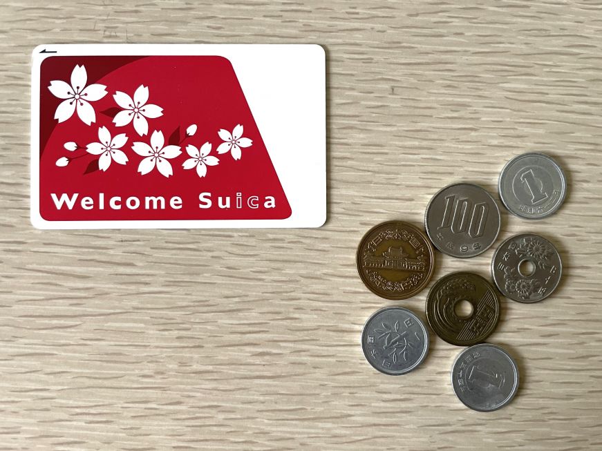 Welcome SUICA card and Japanese coins